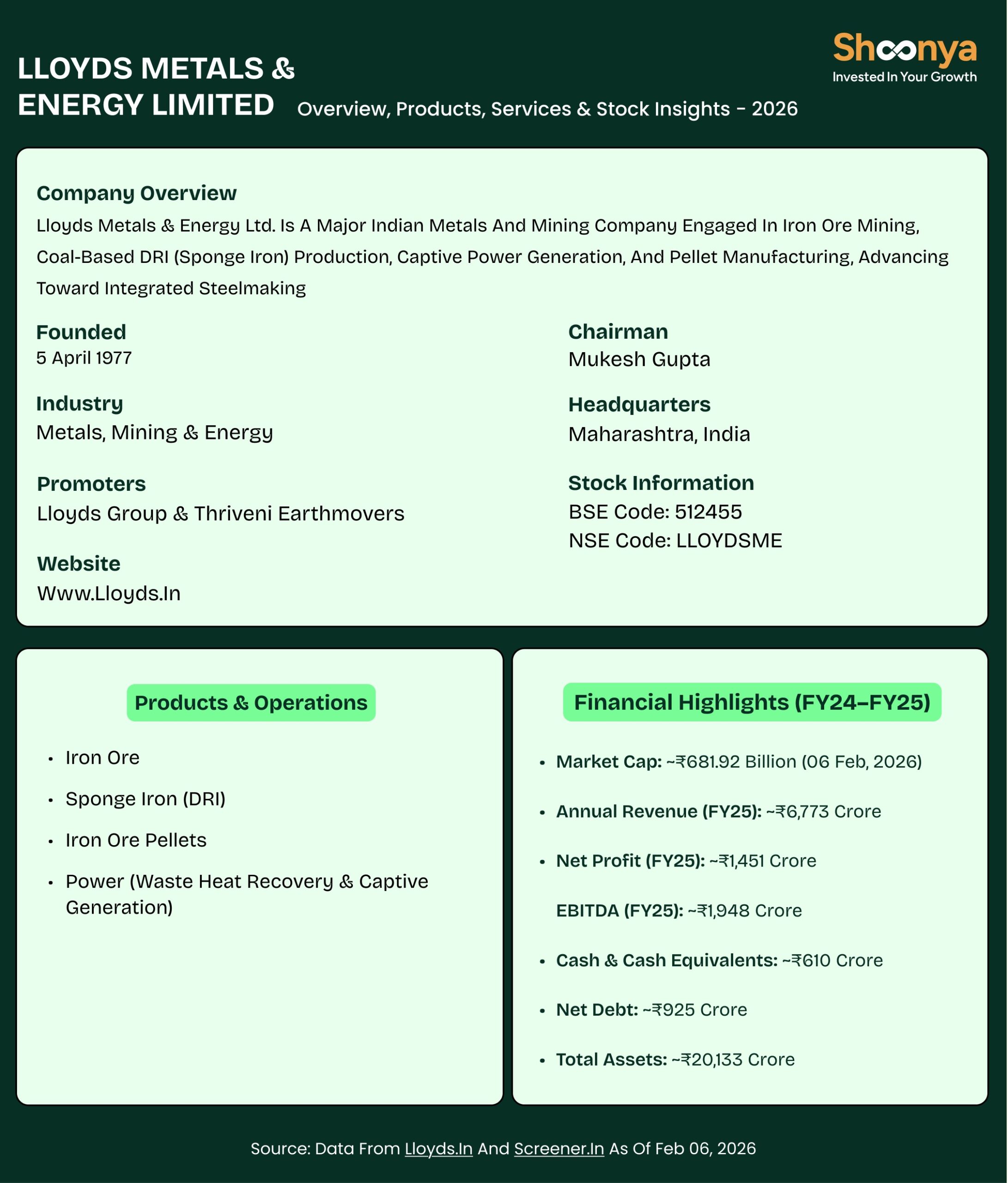 Lloyds Metals & Energy Limited History